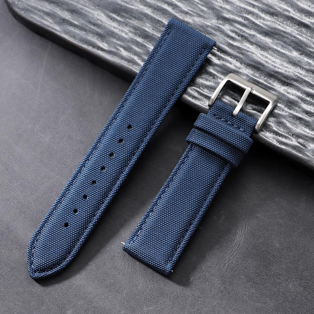 Wristband 20mm 22mm Sailcloth Watch Band Two-Sided Nylon Strap for Seiko for Omega Quick Release Army Sport Nylon Bracelet