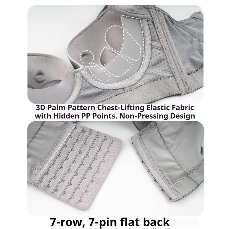 Seven-breasted Full-cup Plus-size Underwire-free Gathered Side-breasted Adjustable Bra