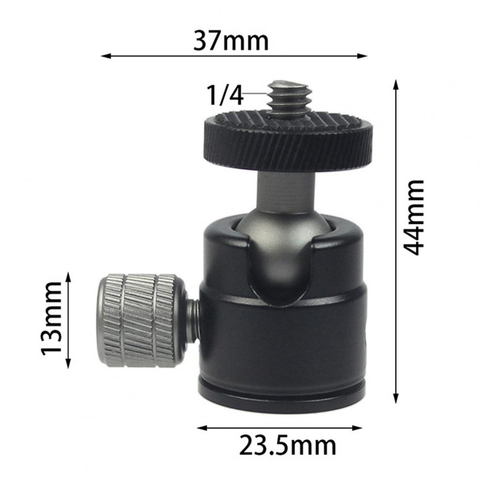 Mini Ball Head for GoPro for Osmo 360° Rotatable Aluminum Alloy 1/4 Screw LED Video Light Phone DSLR Camera Monopod Tripod Head