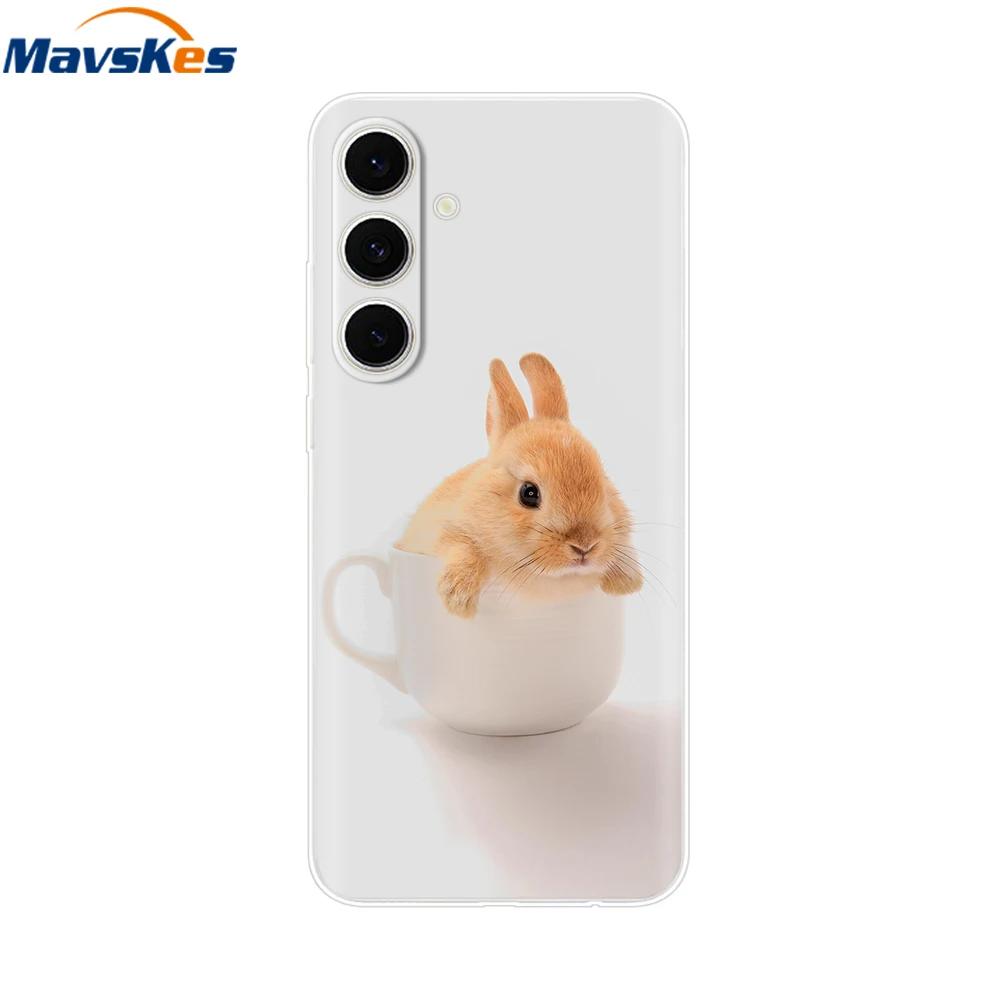 For Samsung S24 FE Case Stylish Flowers Painted Cover Clear Silicone Phone Case for Samsung Galaxy S24 S24FE Soft Shell Fundas