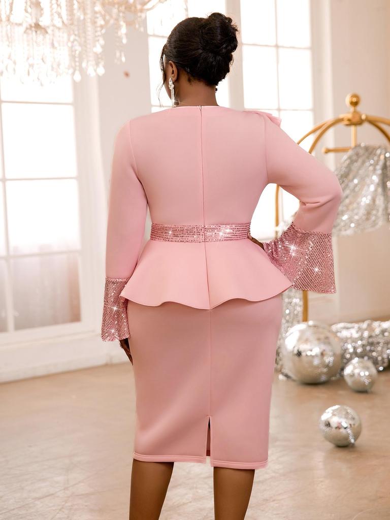 aomei peplum dress Purple Beading Peplum Bodycon Dress Elegant Party Outfit 2025 AOMEI DRESS