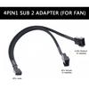 4 Pin Y Splitter Cable Pin CPU PC Case Fan Adapter 4 Pin PWM Female to 3/4 Cable for Office Caring Computer Supplies