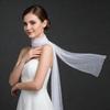 Seethrough Sheer Bridal Veils with Rhinestones Decors for Outdoor and Indoor Event Bride Shawl Wrap for Wedding Dresses