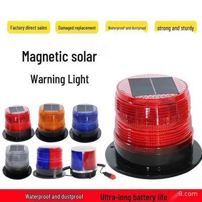 Solar LED Magnetic Traffic Warning Light for Construction and Engineering Vehicles