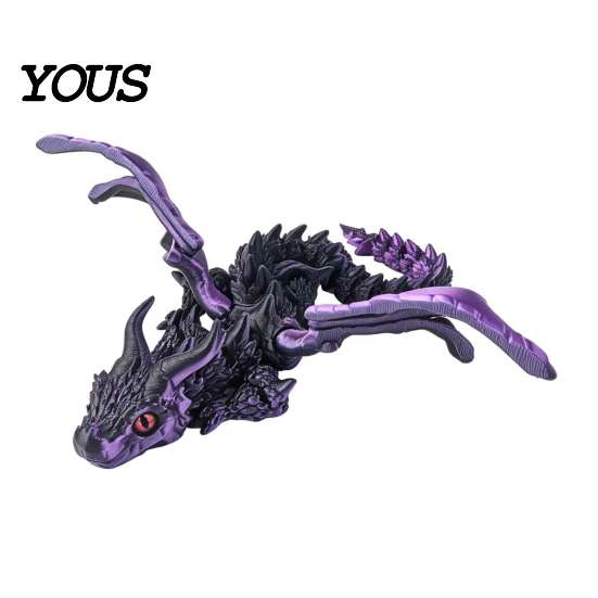 Artikulationsdrachen-Figur 3D-gedruckt mit Flügeln, Flexible geflügelte Spielzeuge, Fidget PLA Dekoration Desktop-Tiere Spielzeug zur Stressbewältigung, Geschenk Kinder Erwachsene