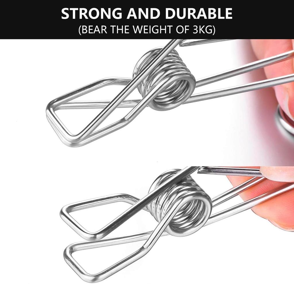 Stainless Steel Clothes Pegs Laundry Storage Clip Hooks Photo Clip Bathroom Clothespins Towel Clip Kitchen Organizer Holder Rack