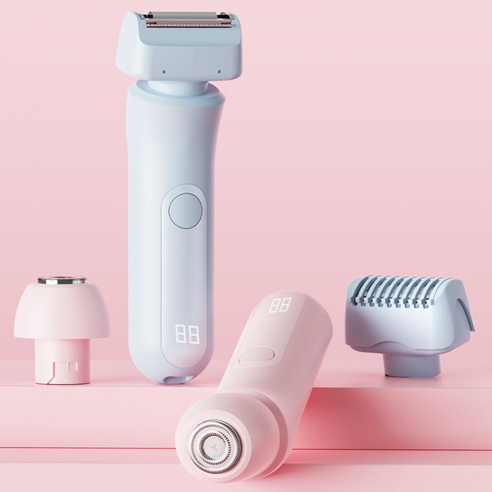 Double Heads Trimmer Women Electric Shaver USB Rechargeable Waterproof Face Body Bikini Area Arm Leg Hair Epilator Razor