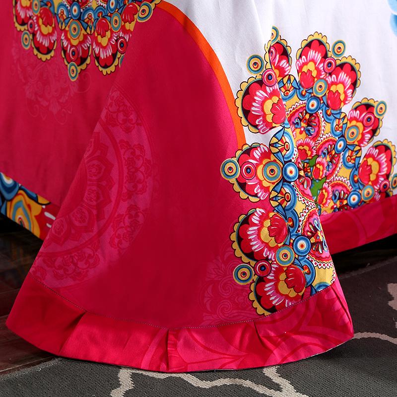Thickened Four-piece Home Textile Set with Ethnic Pattern Bed Sheets and Quilt Covers