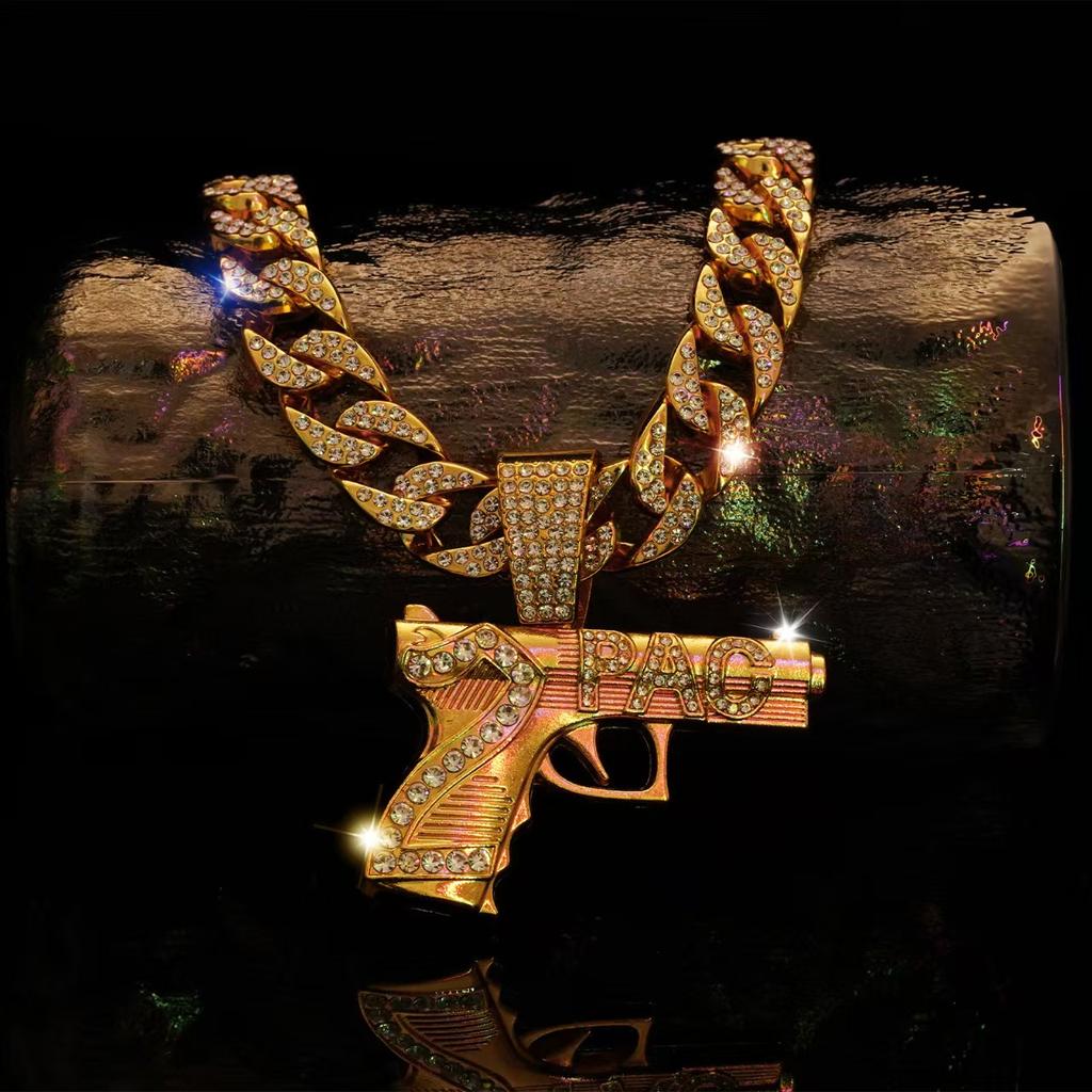 Pistol Pendant, Men's and Women's Street Hip Hop, Personalized and Trendy New Cuban Necklace Accessories