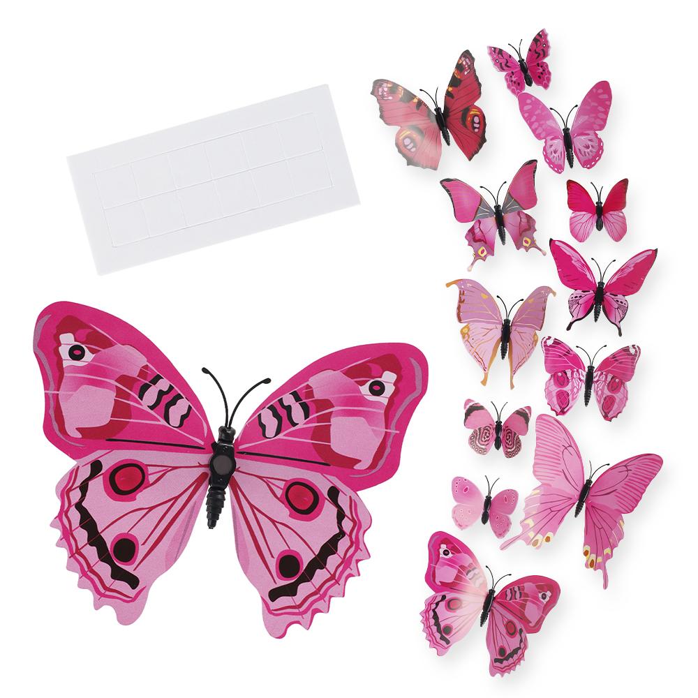 Butterflies Wall Stickers New Year Gift Home Bedroom Room Decorations 3D Butterfly DIY Art Decor Self For Living Room Decals