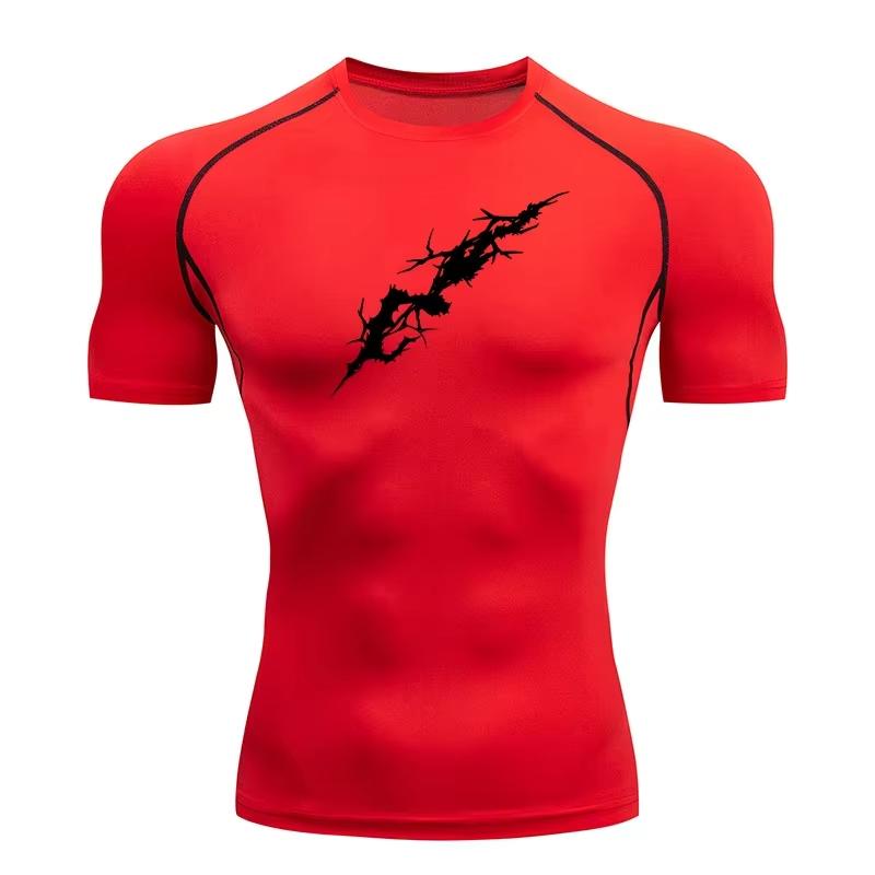 Men's Tight Fitting Suitable for Gym Training and Running Quick Drying  Sweat-Absorbent Sports Long and Short Sleeve High Elasticity Tee Top