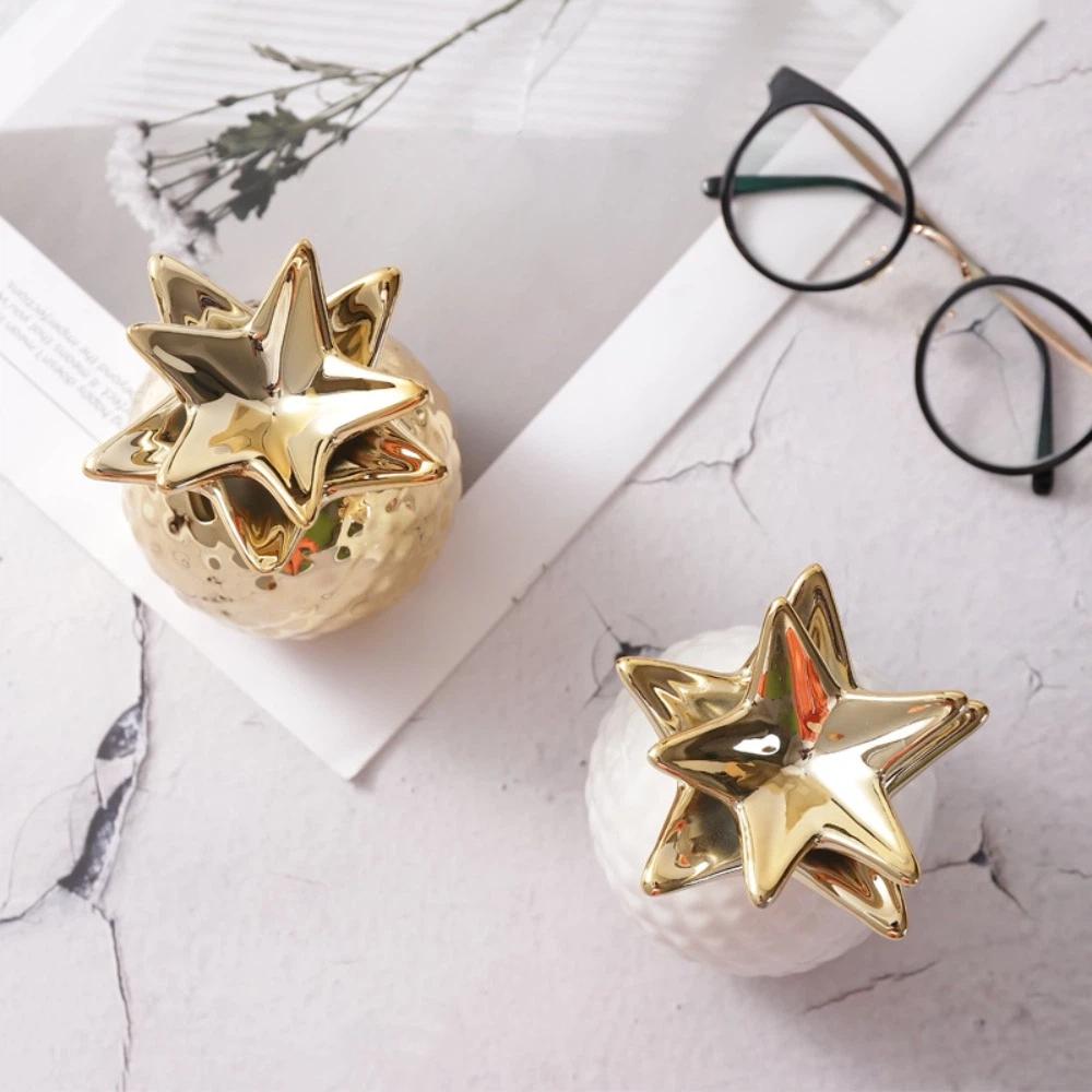 Ceramic Ceramic Pineapple Piggy Bank Gilding Nordic Style Savings Money Tank Home Ornaments Desk Decor Money Jar Household