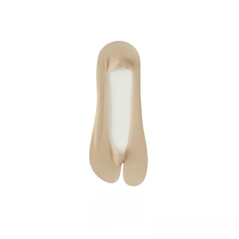 Calzini estivi leggeri a punta divisa in seta, freschi, antiscivolo, non scivolosi, traspiranti, con fondo in cotone, invisibili, a bocca bassa, a due dita, per donna