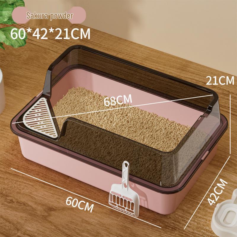 Jumbo Semi-Enclosed Anti-Tracking Cat Litter Box