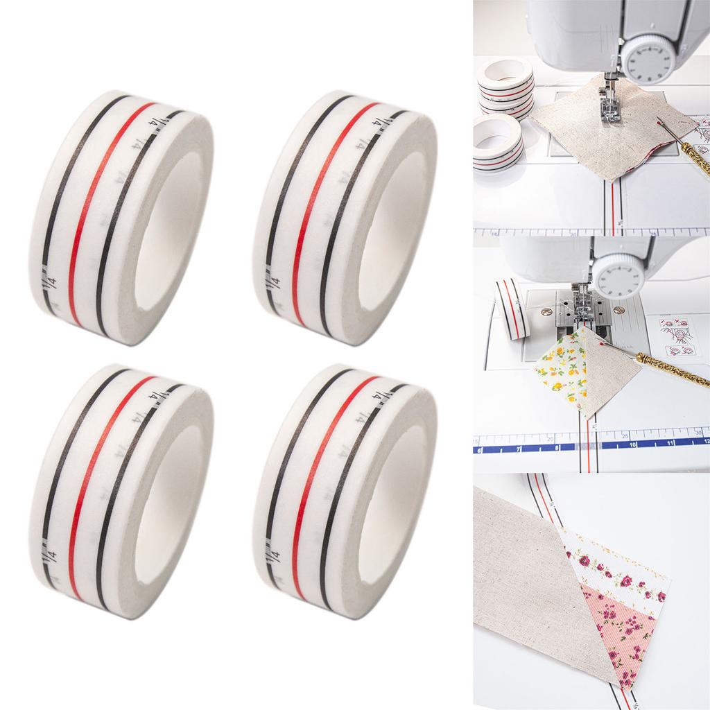 4pcs Diagonal Seam Tapes Sewing Basting Tape for Sewing Straight Diagonal Seams Instruction Tool To Mark 1/4Inch Machine