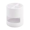 White/Blue Toothbrush Holder Organizer with Drain Rack ABS Plastic Material 4 Compartments for Toothbrushes Toothpaste and More