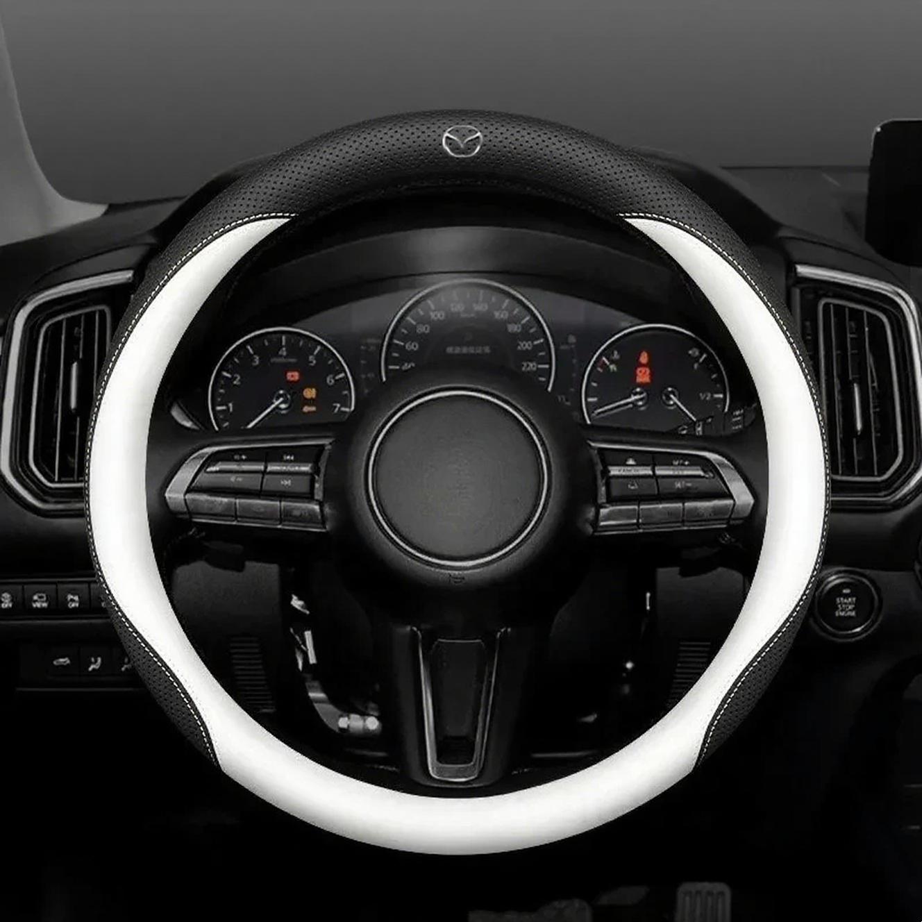 Pre Mazda 3 5 6 SKYACTIV Axela Atenza CX30 CX50 CX5 CX7 CX8 CX9 MX5 RX8 BT50 Kožený poťah volantu do auta z semišu