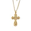 European Fashion Trend: Gold Plated Cross Necklace - Elegant, Luxurious Design