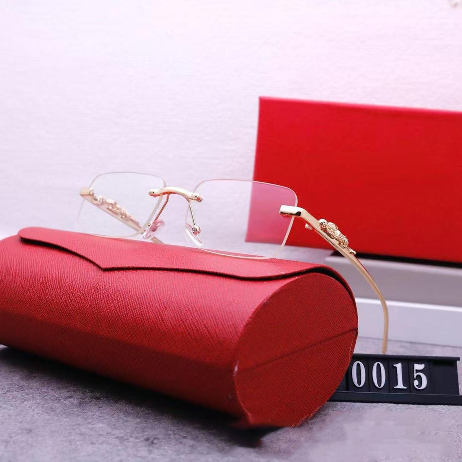Leopard Head Frameless Chamfered Metal Glasses One Size белый