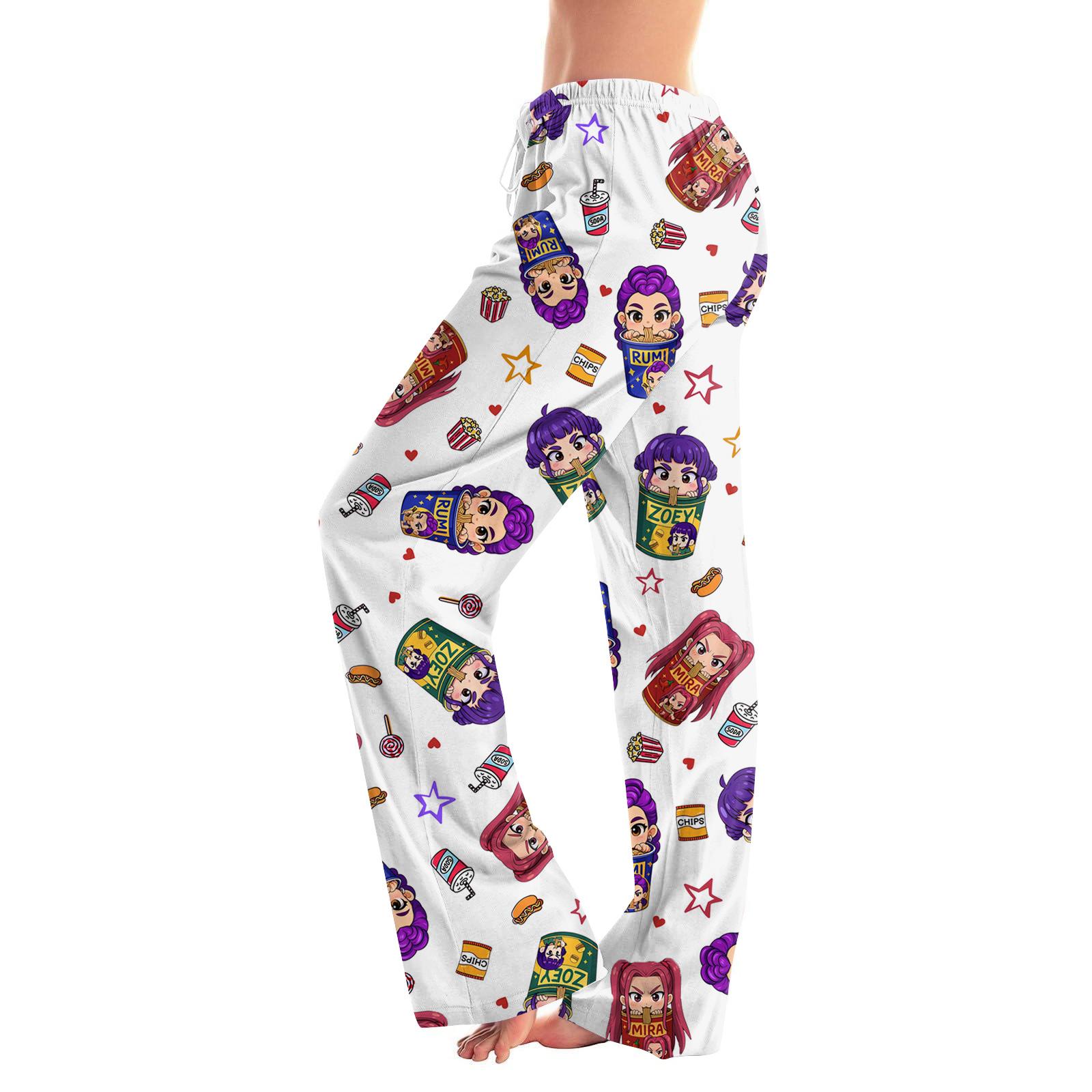 

Женские пижамные штаны, одежда для сна, повседневные брюки с эластичной резинкой на талии, удобные прямые свободные брюки для йоги XL белый