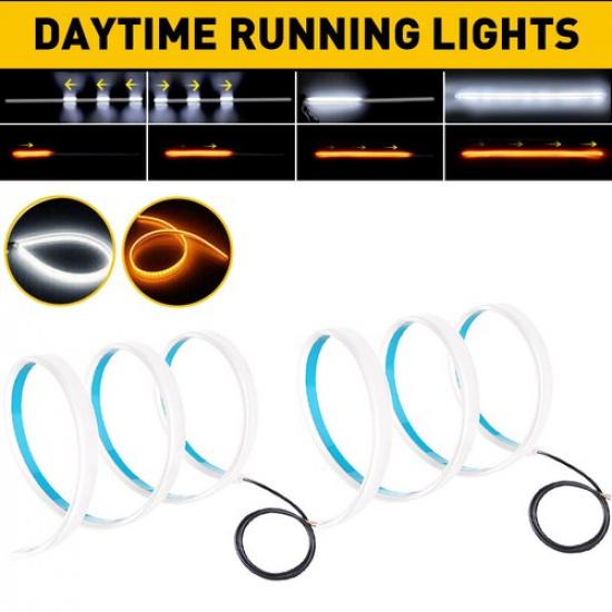 2 LED DRL Car Styling Daytime Running Light Strip Waterproof For Headlight Parts
