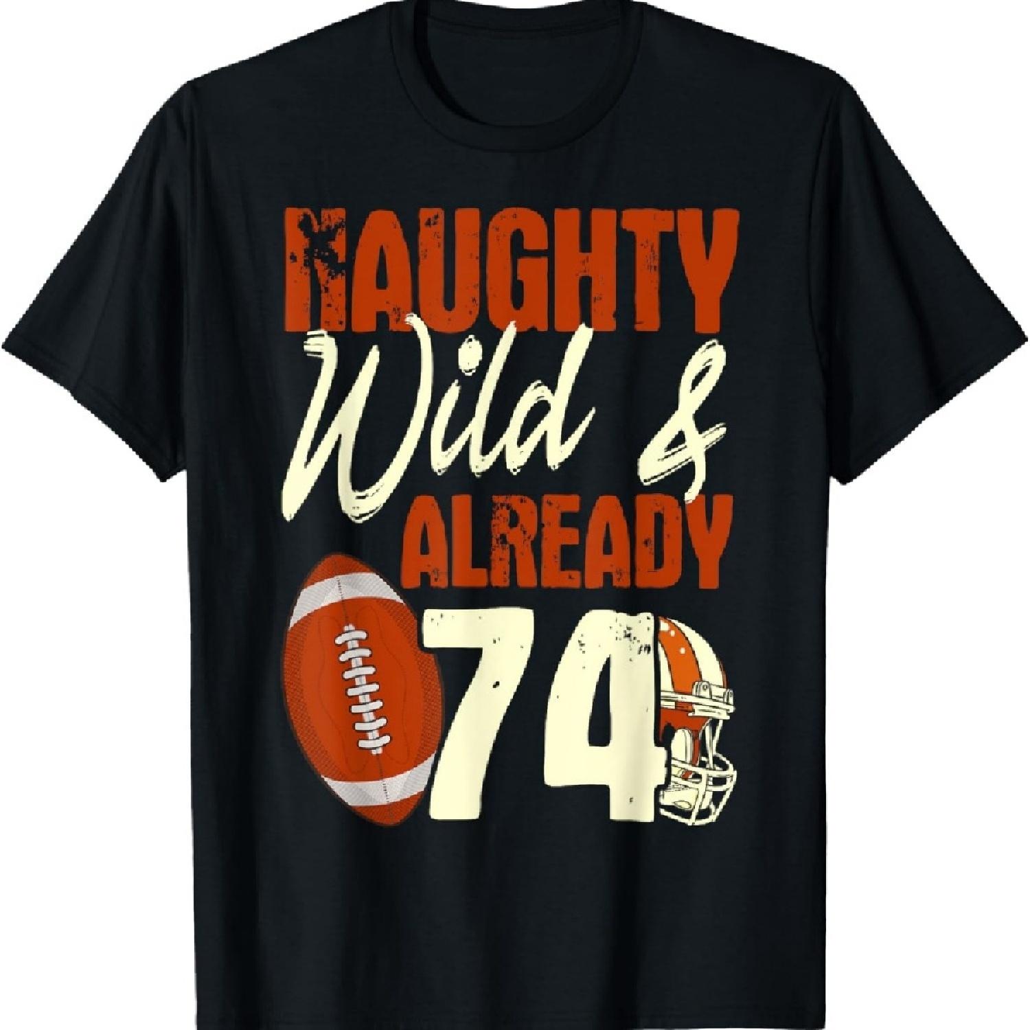 

Football 74th Birthday Player Touchdown Team Sports Party T-Shirt XXXXXL чорний