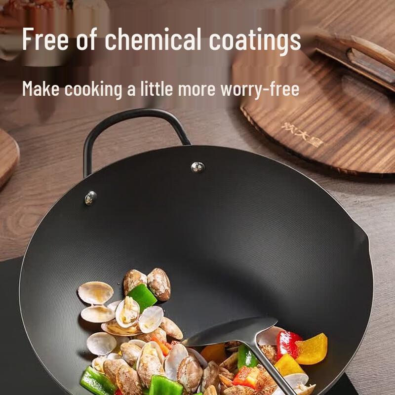 COOKER KING Japanese Style 0-Coating Pure Iron Wok