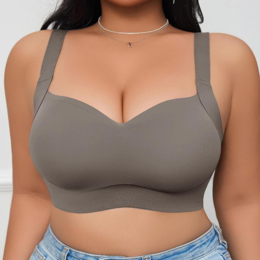 Plus Size Women's Seamless Breathable Push-Up Sports Bra with Supportive Beautiful Back Design