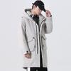 new Korean version handsome medium and long thickened tooling jacket winter clothing Internet celebrities with the same cold clothing