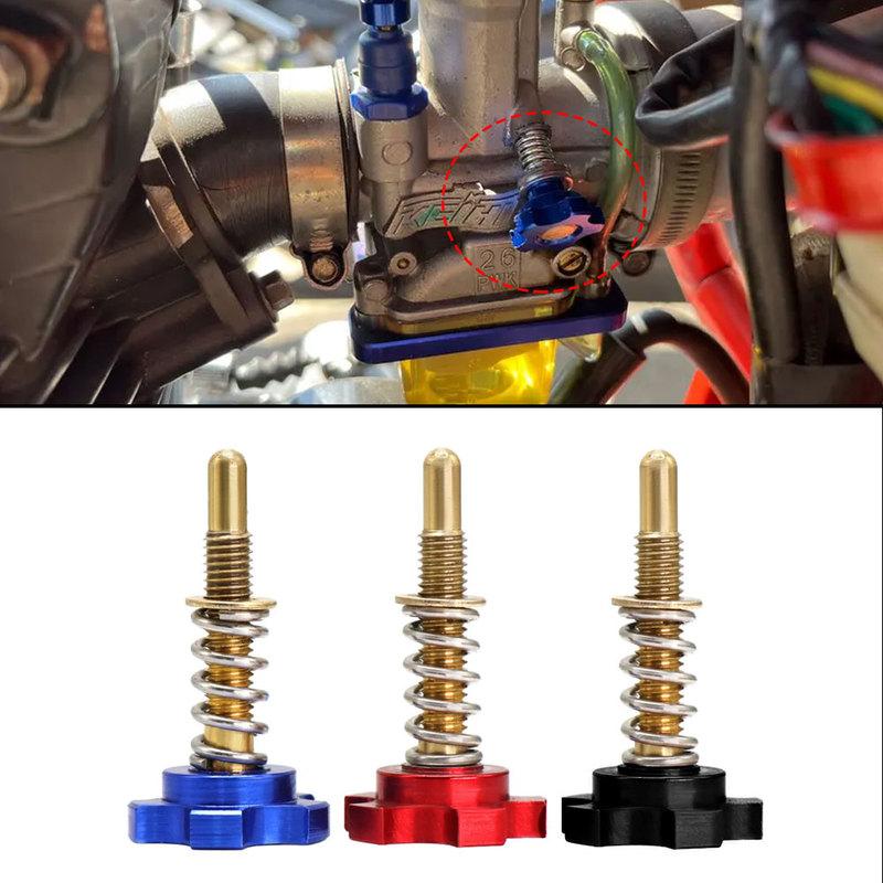 Motorcycle Manual Choke Starter Plunger Switch Carburetor Idle Adjuster Screw Motorbike Accessories for 21-34MM PWK Carburetor