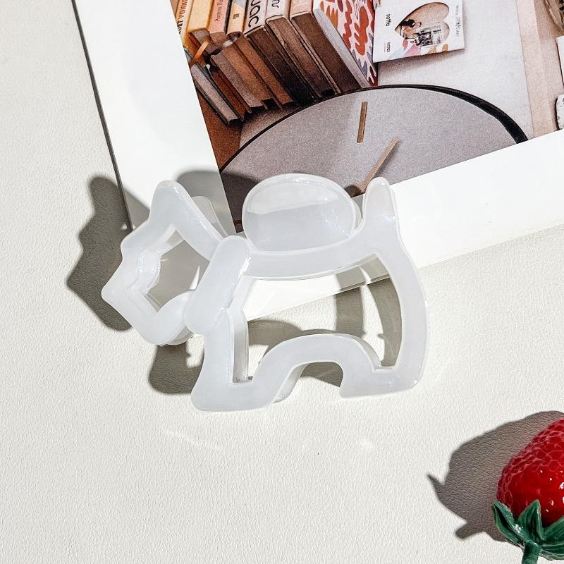 Jelly-colored Bow Back Head ClawLarge Hair Claw Updo Shark Clip Hair Accessory