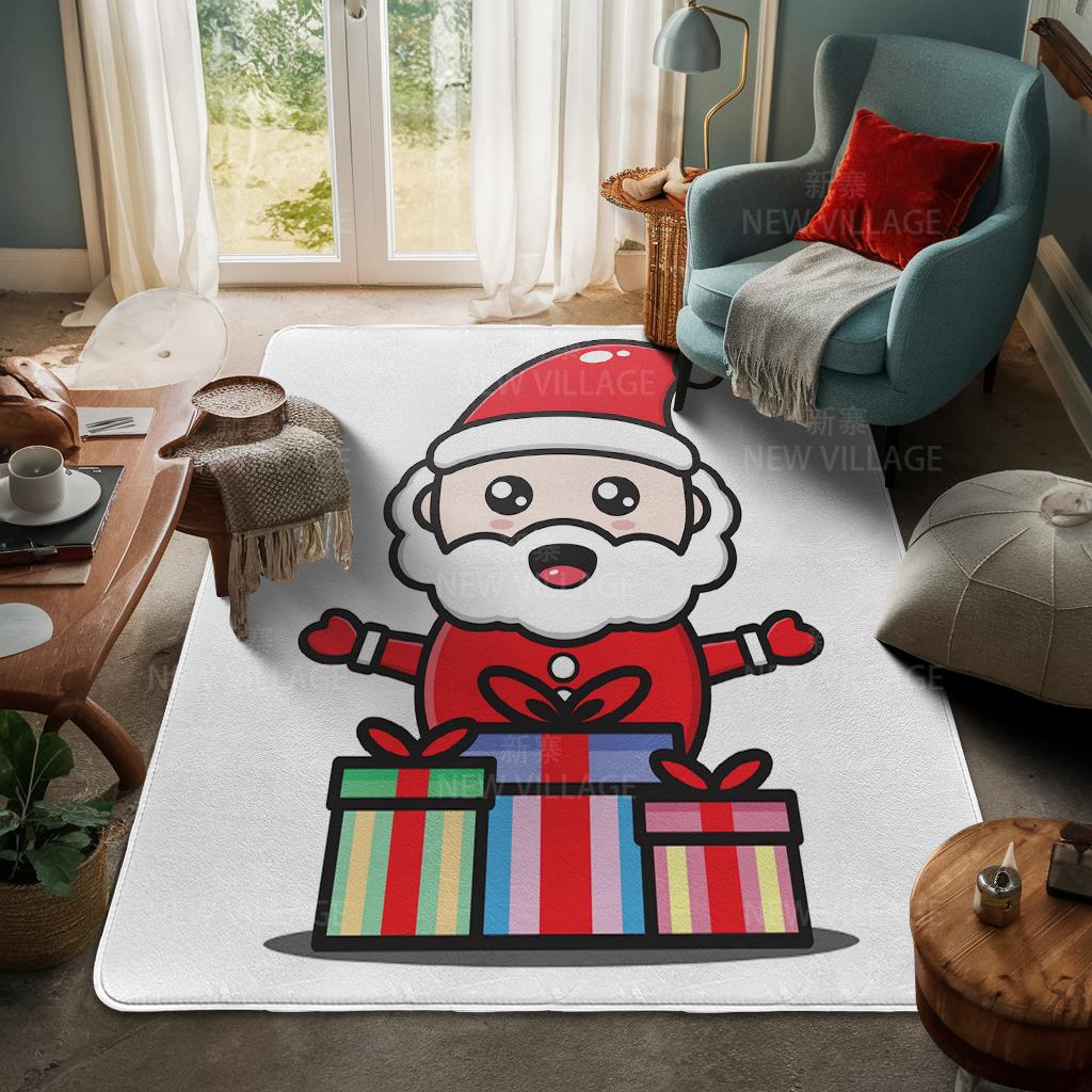 House Entrance Carpet Home Door Mat Living Room Bath Foot Bathroom Non-slip Water Absorption Rugs Bath Merry Christmas Winter