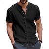 Men's Short-sleeved Shirt Casual Cotton Linen Shirt Breathable Fashion New Summer Men's Top T-shirt for Men