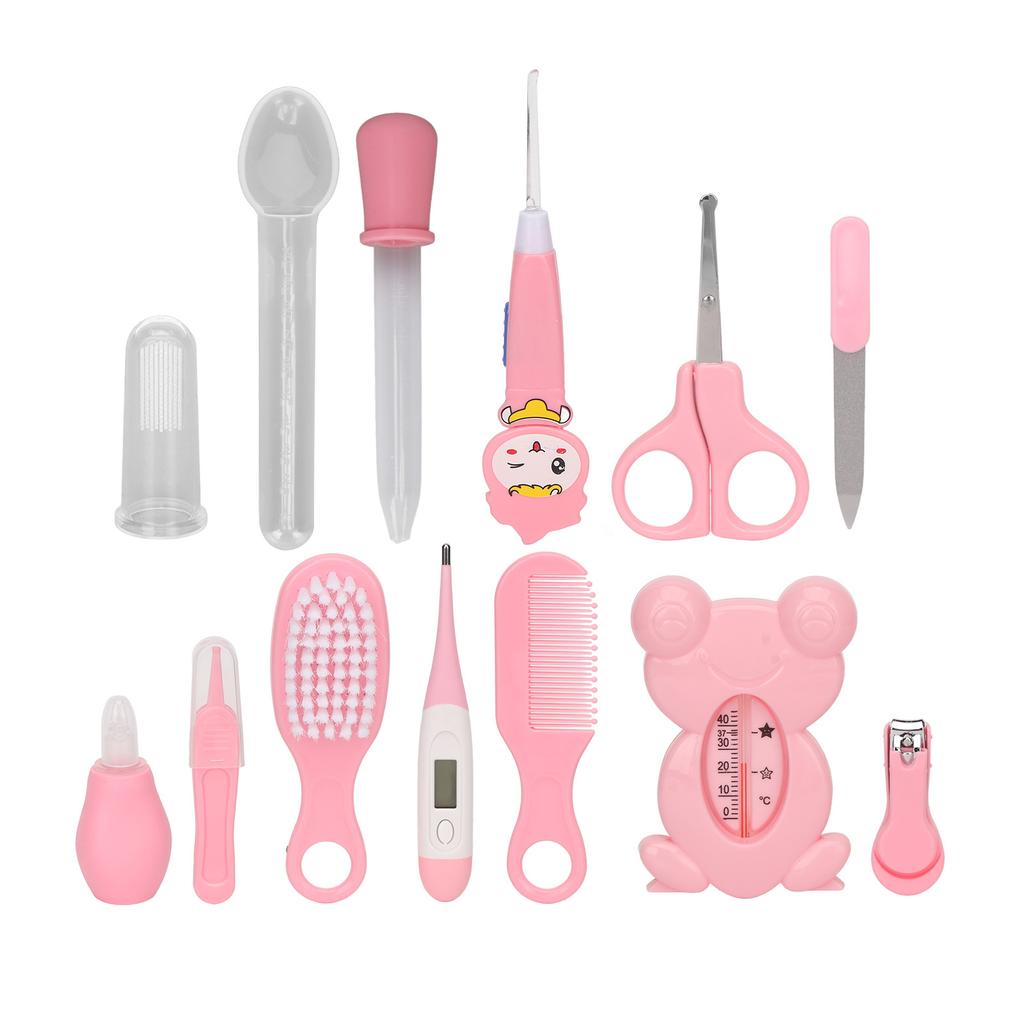 Baby Healthcare Kit Scissors Nail Clippers Tweezers Feeding Spoon Thermometer Comb Infants Grooming