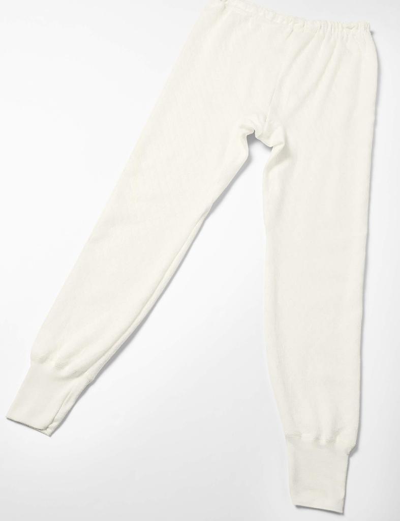 Gunze RP8402 Quilted Wool Blend Long Front Size L Men's Pants, Opening, Off-White,