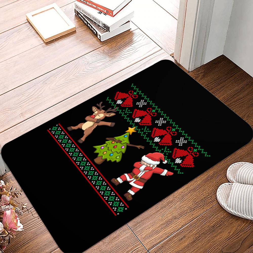 Santa Claus Christmas Area Rug Carpet Funny Style Doormat Living Room Indoor Outdoor Mat Anti-Slip Kitchen Garden Decor Bathroom