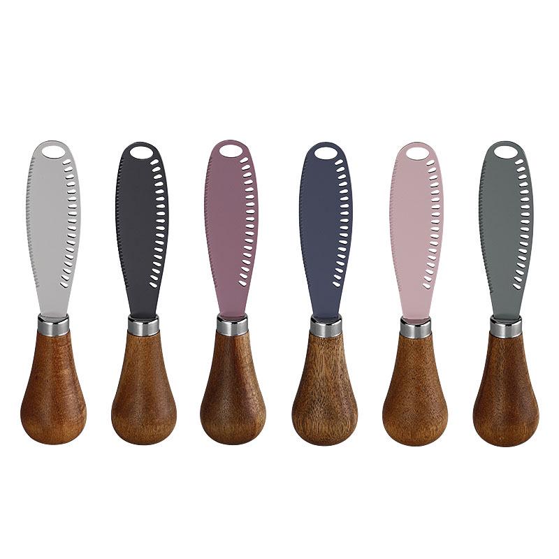 Acacia Wood Handle Stainless Steel Butter & Cheese Knife Set