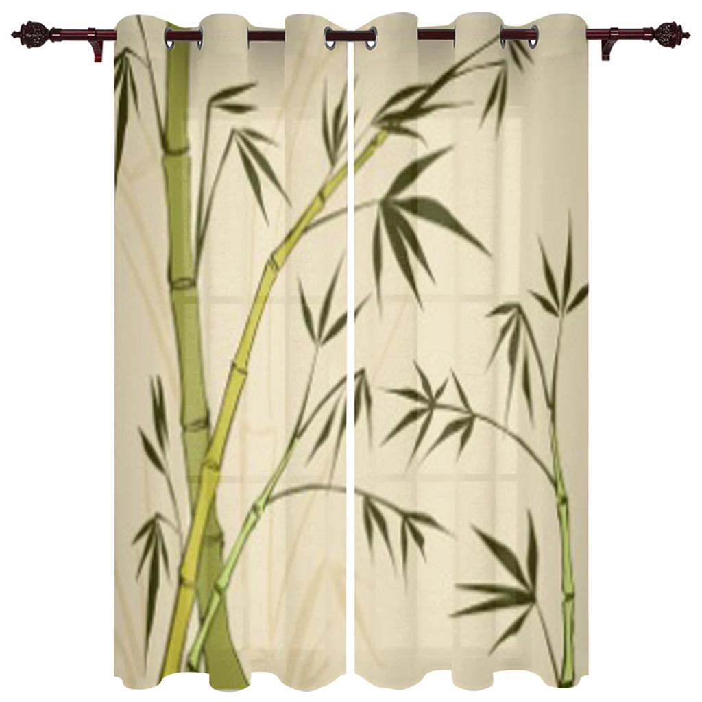 Gold Leaves on Black Background Window Curtain for Living Room Bedroom Home Decor Kitchen for Window Drapes