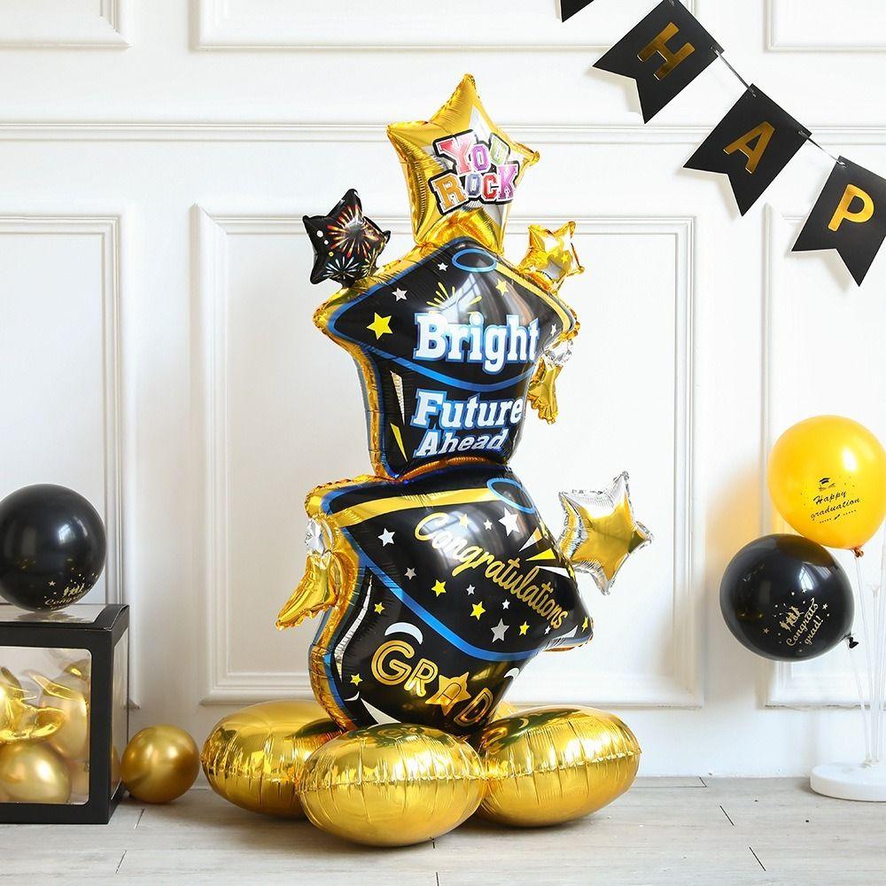 Large GRAD Foil Balloon Standing Graduate Letters Balloon Fuuny Graduation Balloon  Party