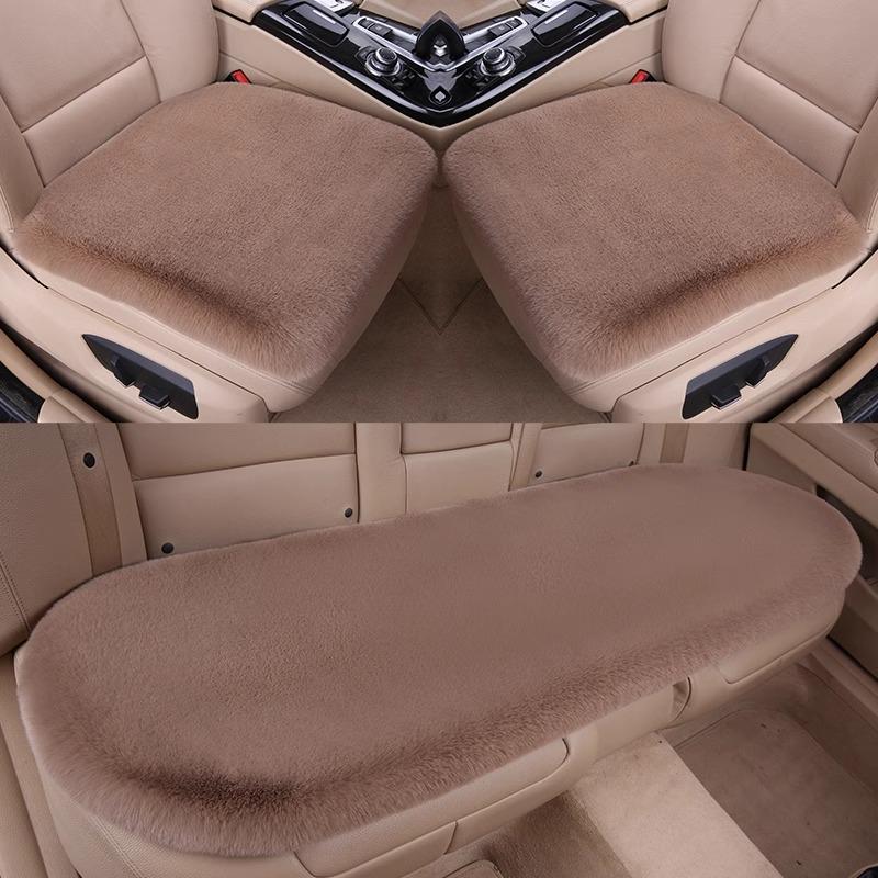 Universal Plush Car Seat Cushion - Thick, Warm, Non-Slip Rabbit Hair for Autumn & Winter