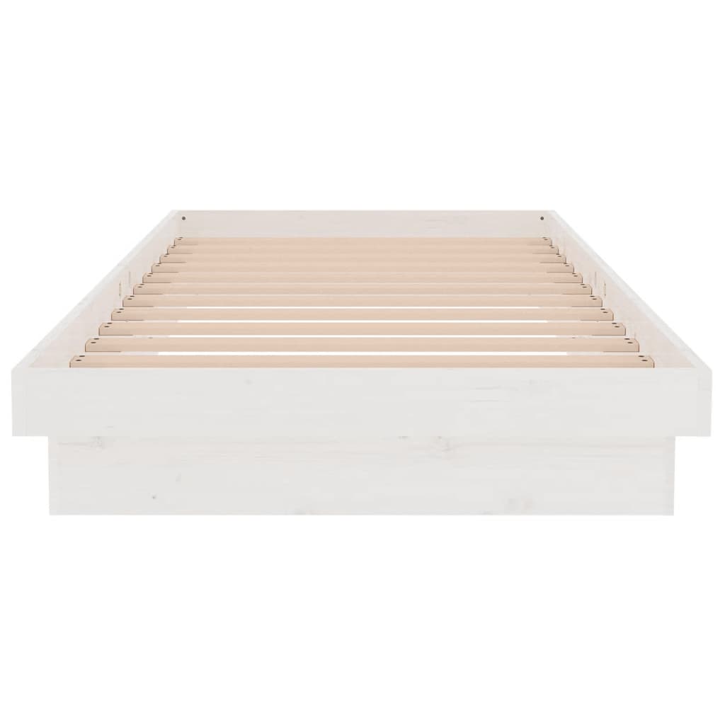 Solid Wood Bed White 90 x 200 cm