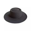 New Retro Imitation Wool Hat for Women Solid Color Versatile French Top Hat British Large Brim Dome Concave Felt Hat
