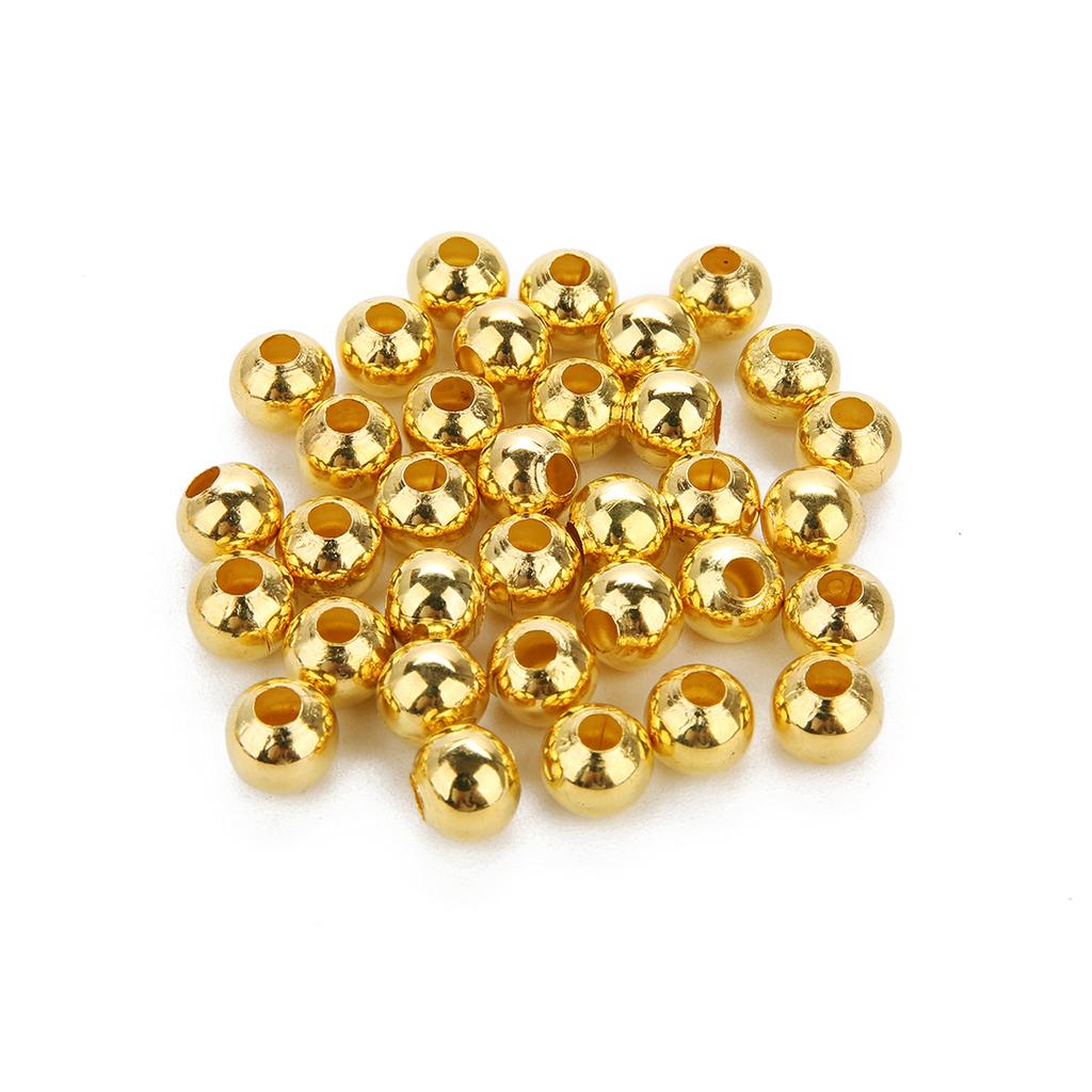 Louleur High Quality Round Tone Metal Beads Smooth Ball Spacer Beads for Jewelry Making Iron Beads DIY Bracelet Necklace