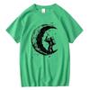 Men's High Quality 100%  Moon Print Casual Summer Cool Short Sleeve Men Tshirt Loose T-shirt Male Tee Shirts Male Tee Tops