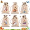 6Pcs Easter Linen Gift Bag Bunny Candy Cookie Packing Bag Spring Easter Party Favor Supplies Kids Candy Gifts Easter Decor 2026