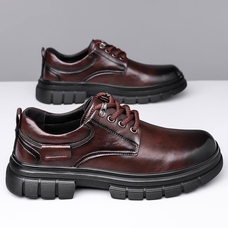 

Lace-Up Oxfords Footwear for Male Wedding Party Office Business Casual Shoe Men Stylish Men s Shoes Formal Leather Shoes for Men 45 коричневый