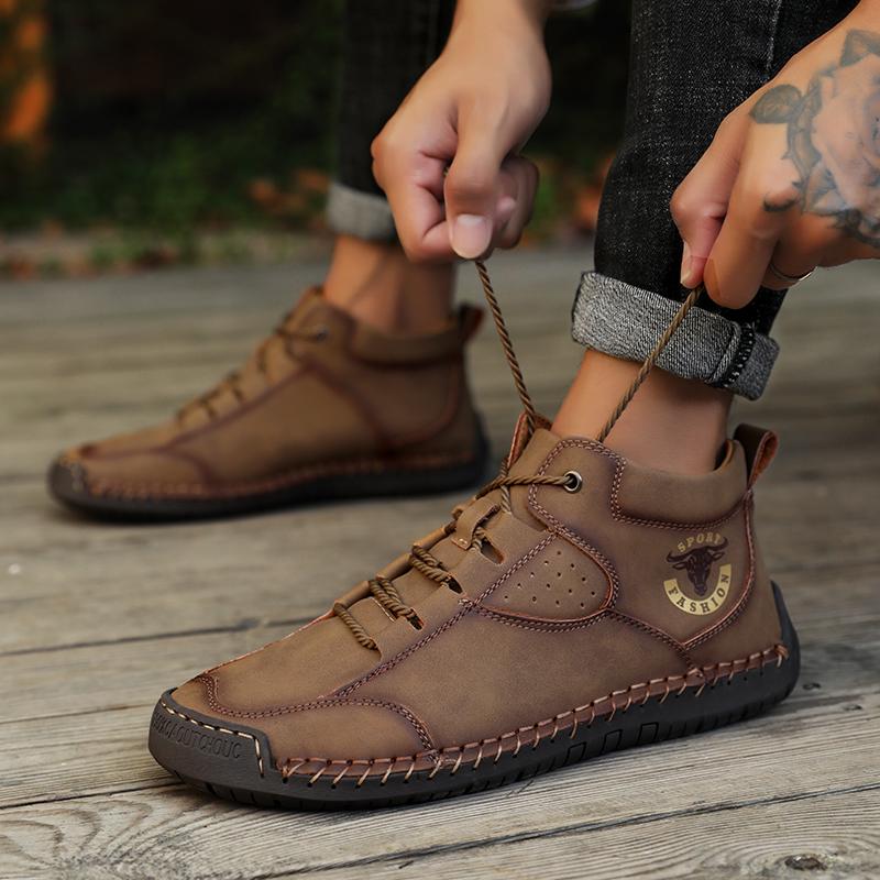 

Tennis Man Trend 2024 Casual Leather Shoes for Men Non-slip Athletic Sneaker Male Skateboard Designer Ayakkabı Anti Slip Fashion 39 хакі