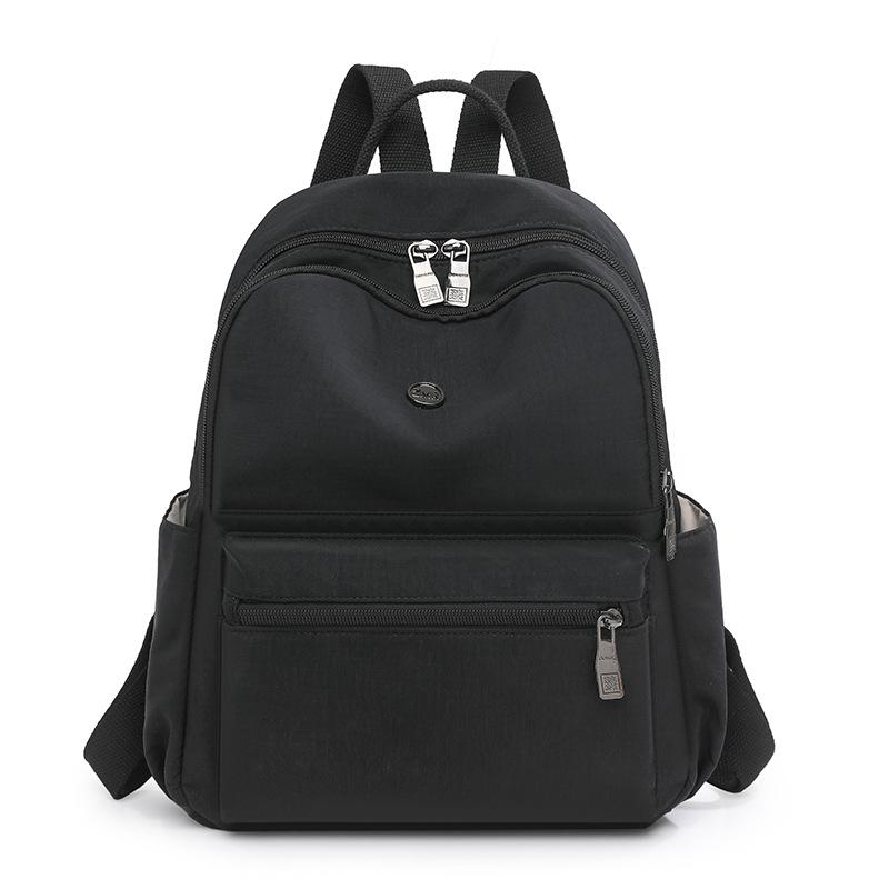 

Женский рюкзак Легкий нейлоновый рюкзак Дорожная школьная сумка чёрный