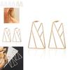 Boucles d'oreilles géométriques triangulaires élégantes pour femmes en couleurs or et argent