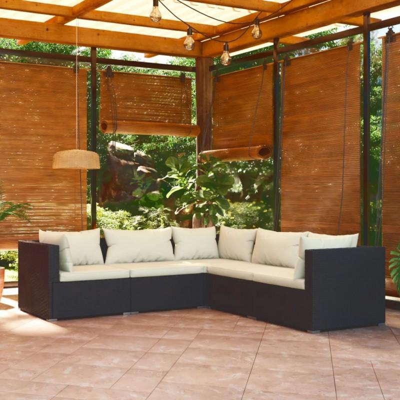 Day and Night - Day and Night 5-piece Garden Furniture Set and Black Synthetic Rattan Cushions